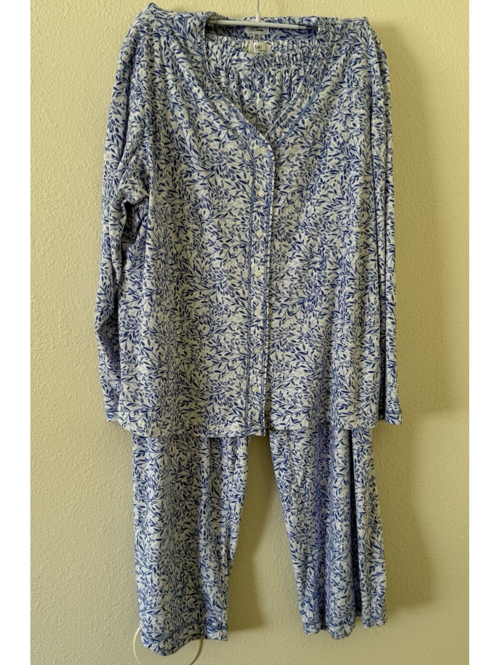 Aria Collection Women's Fleece Pajamas Size 2X NWOT Blue & White Plus Size